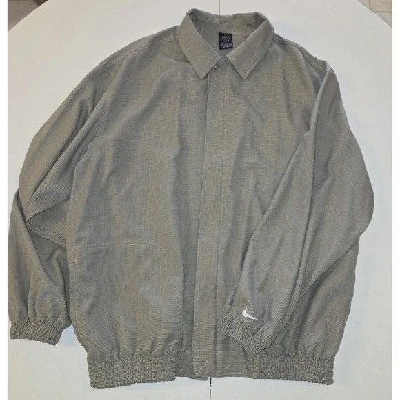 Nike Golf Gray Houndstooth Zipper Jacket Vintage Men's XL Otdoors Athletica -63 - Picture 2 of 5